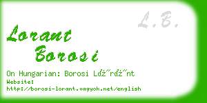 lorant borosi business card